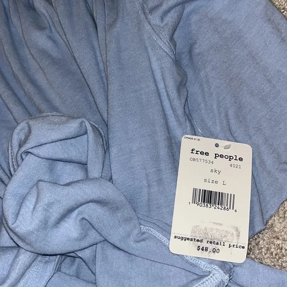 NWT Free People Darling Off-Shoulder Shirt sz Large - Picture 9 of 10